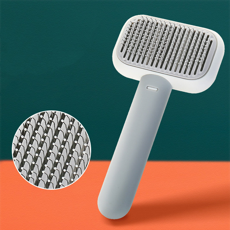 self-cleaning pet grooming brush