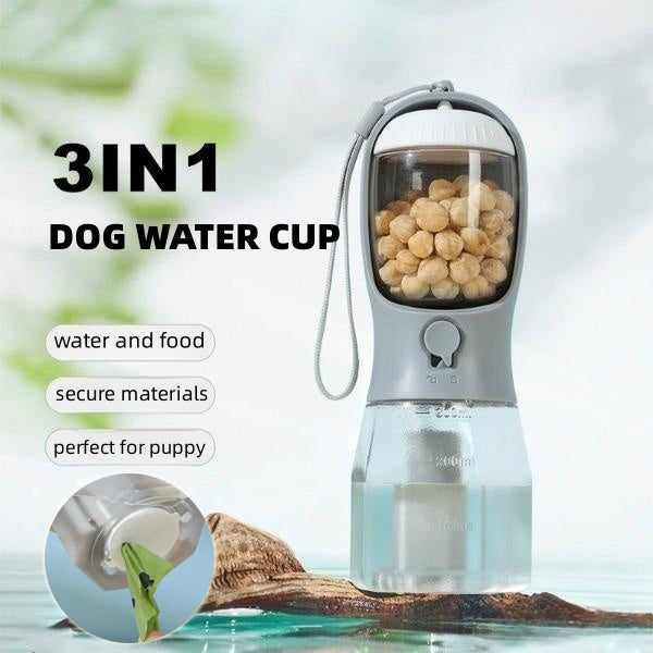 3-in-1 Portable Pet Water Bottle &amp; Food Container