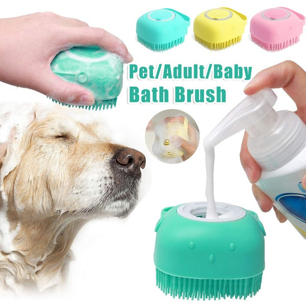 Silicone Pet Bath &amp; Massage Grooming Brush