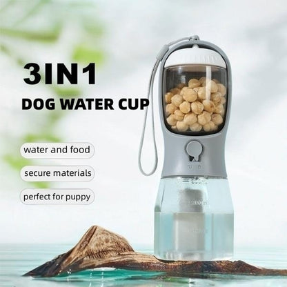 3-in-1 Portable Pet Water Bottle &amp; Food Container